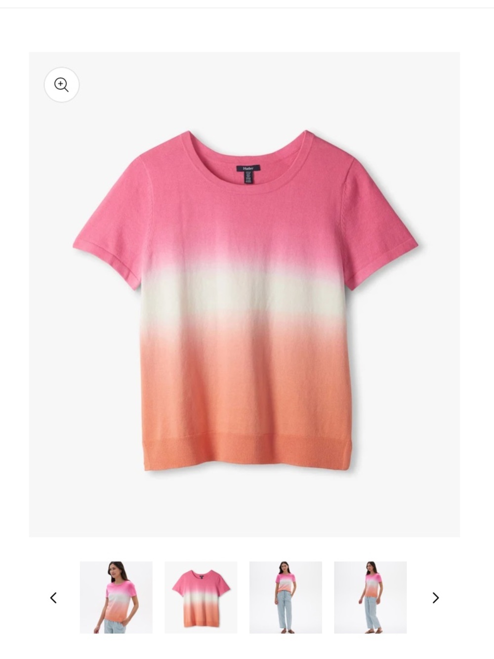 Hatley Pink Cream Coral Dip-Dye Short Sleeve Tee